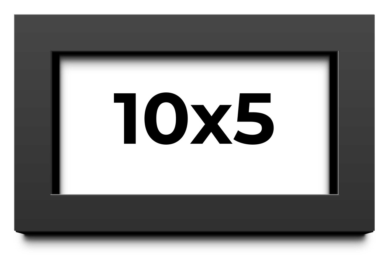 Panoramic Flat Black Picture Frame - UV Acrylic, Foam Board Backing, Hanging Hardware